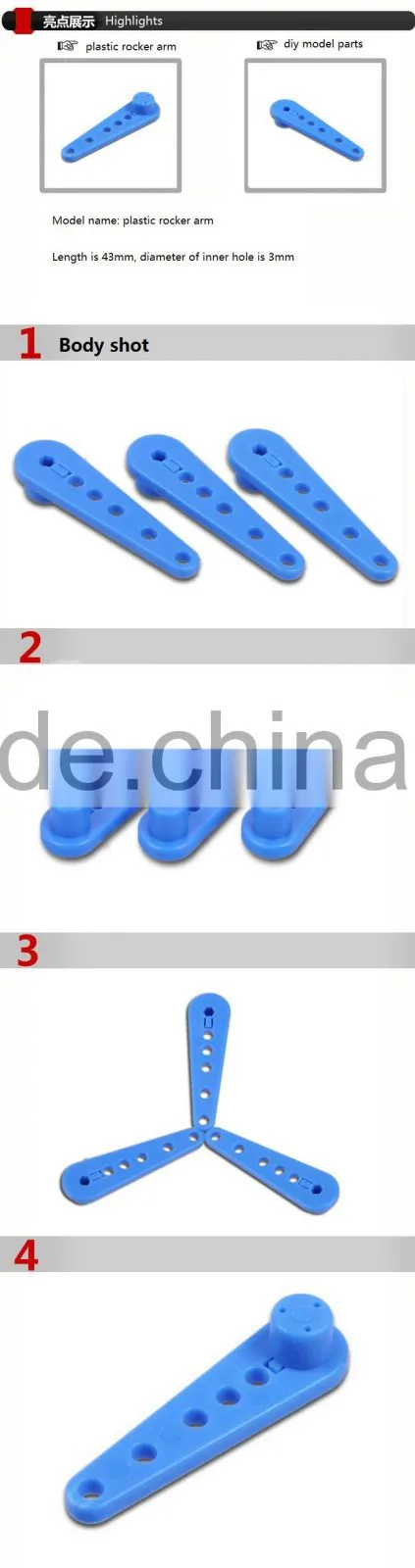 Blue rocker arm,plastic sprinkler, angle rack bracket 1301