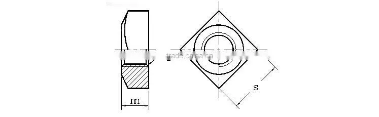 High quality stainless steel carbon steel square nut DIN557