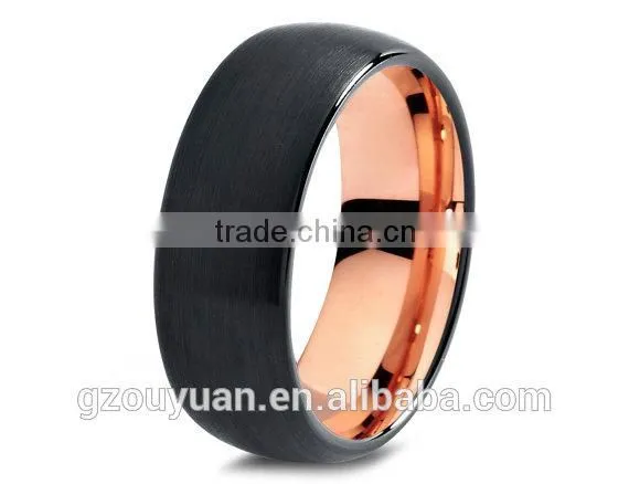 Two Tone Color Tungsten Carbide Wedding Band Ring