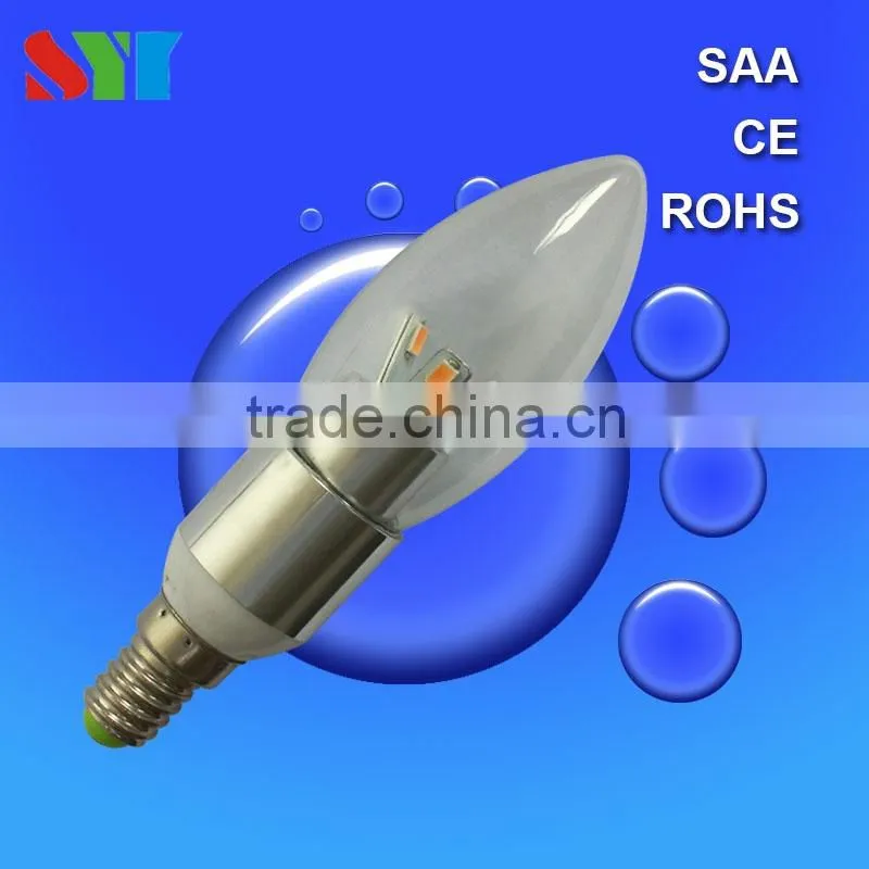 4W DIMMABLE LED CANDLE BULB LAMP LOW ENERGY E14 FLAME TIP
