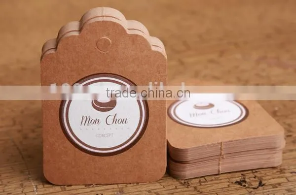 ink printed die cut kraft paper china jeans hang tag