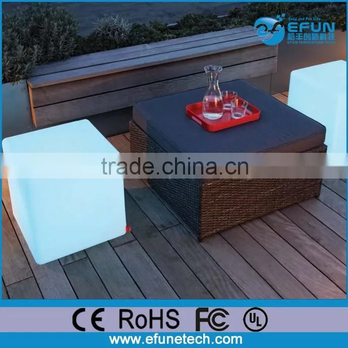 outdoor waterproof portable illuminated bar stool cube furniture,led cube seating