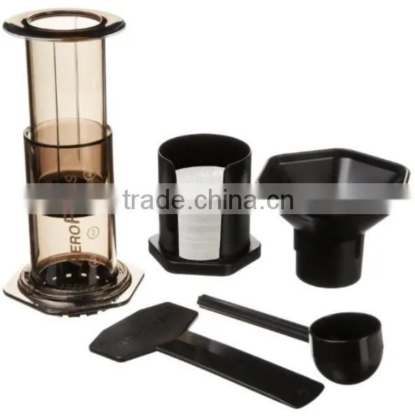 Portable Stainless steel + glass French press coffee machine shell car/wild outdoor coffee coffee maker+filter