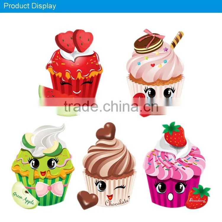 Cake shape paper air freshener with opp bag packaging