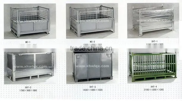 foldable steel pallet crate/storage collapsible metal box/bin