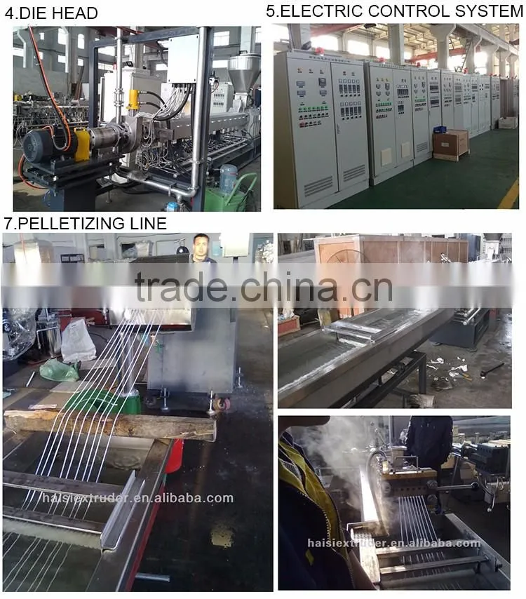 OEM masterbatch plastic granules pellet Butyl Rubber Pelletizing Twin Screw Extruder Machine