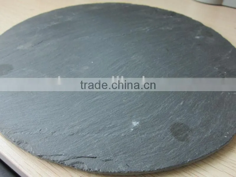 JiuJiang quarry round black natural slate stone coaster