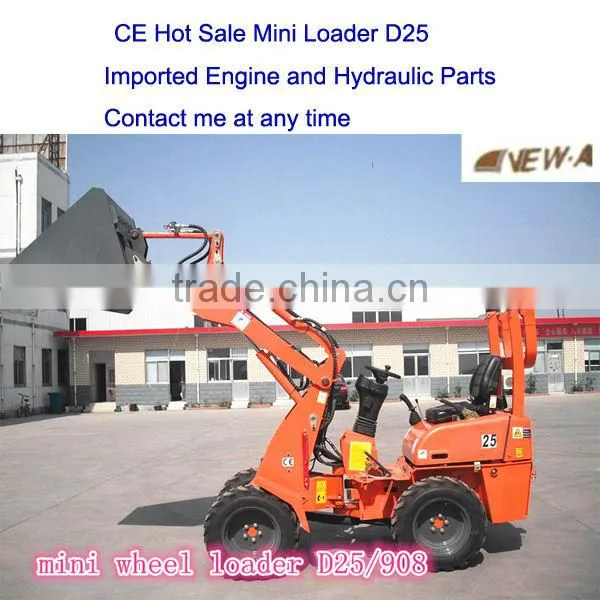 CE D25 multi-functional mini wheel shovel loader