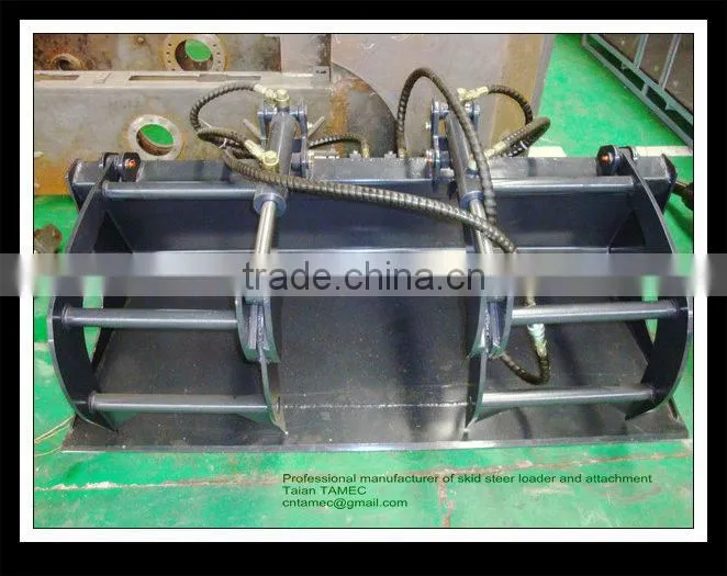 attachment for skid steer loader, grapple bucket
