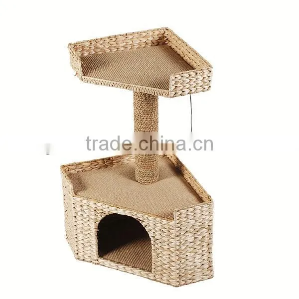 S&D hand made water hyacinth dog cribs , durable indoor wicker luxury cat house, cat cage
