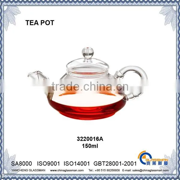 clear borosilicate glass tea pot TC128
