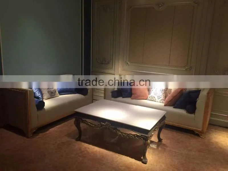 Exquisite solid wood floral hand carving luxury fabric sofa set