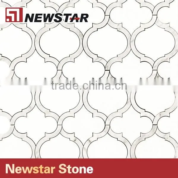 Grade First Quality Spanish Marble Crema Marfil Polished Lantern Shaped Mosaic Tiles
