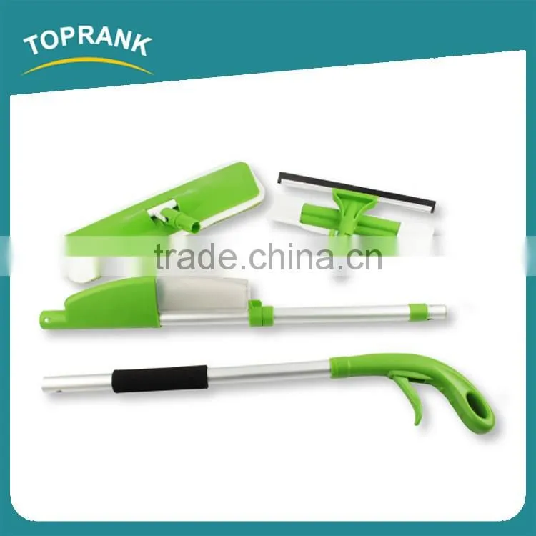 Toprank Multifuction Telescopic Aluminium Pole 2 In 1 Spray Mop Floor Cleaning Microfiber Water Spray Mop With Window Squeegee