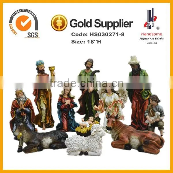 18 Inch Lively Resin Gift Christmas Decoration Nativity Set