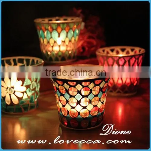 Wholesale mosaic candle holders centerpiece for wedding