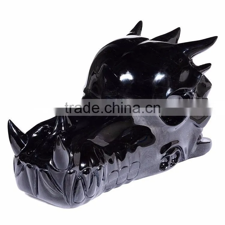 Custom life size carved dragon head skull for sale