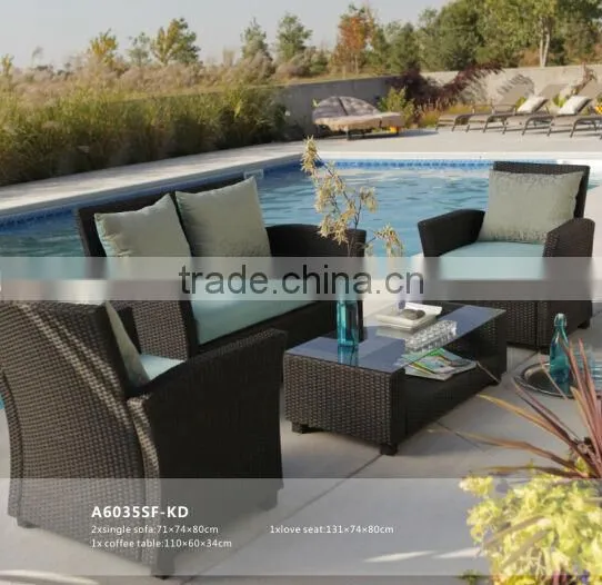 Wholesale fashion outdoor rattan sofa set cheap rattan sofa