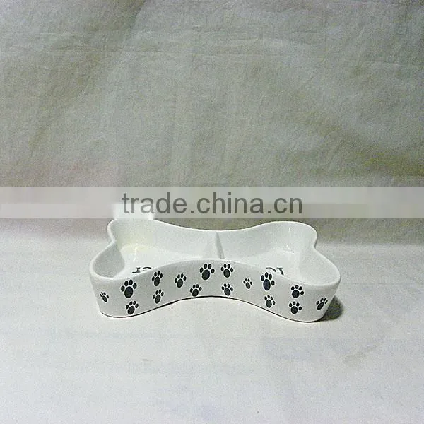 Ceramic Bone Shaped Dog Bowl