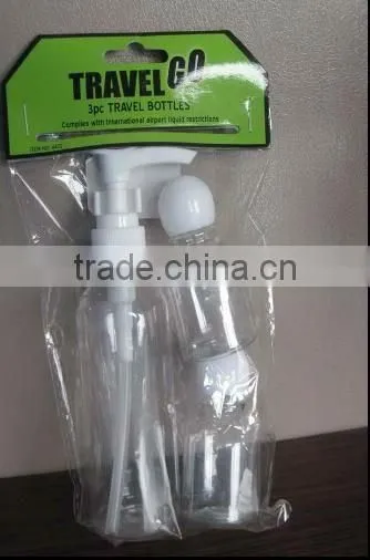 3pcs PET travel bottles set/cosmetic bottle
