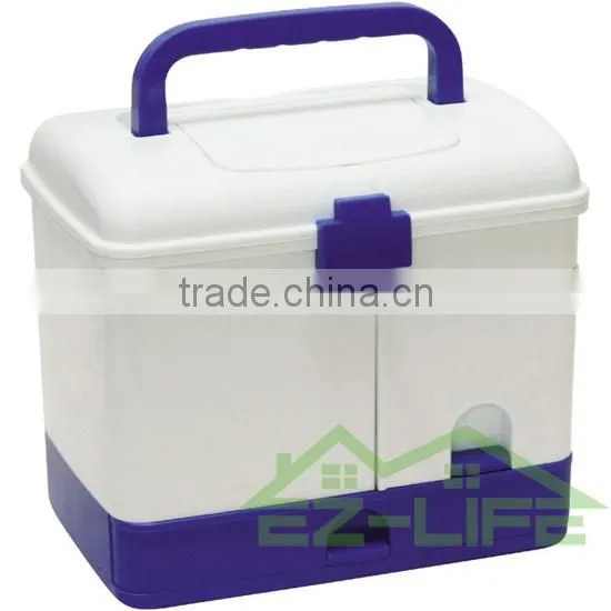 cheap hot sale top quality colorful plastic home use metal trunk clear first aid storage box with handle for small part