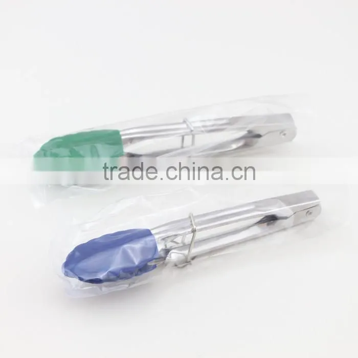 Mini Silicone & Stainless Steel Tongs (Assorted Colors)