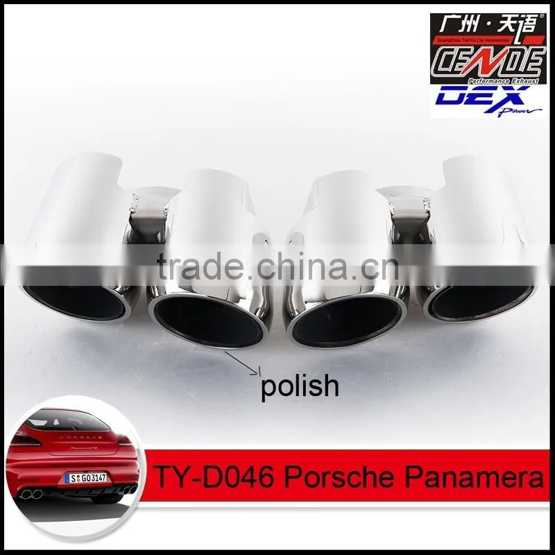 auto tuning stainless exhaust tips in exhaust system for Panamera