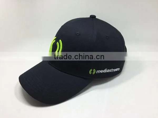 100% cotton black baseball cap for custom your embroidery logo