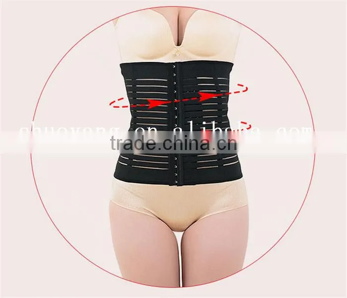 3 Hooks Black Postnatal breathable free sample belly shaper body shaper for women