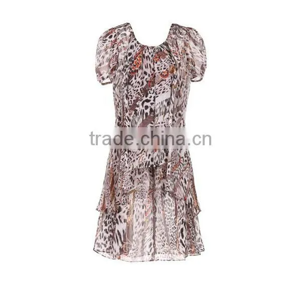 Hot sale fashion style top quality ladies' loose fit printed round neck short-sleeved name brand plus size clothing