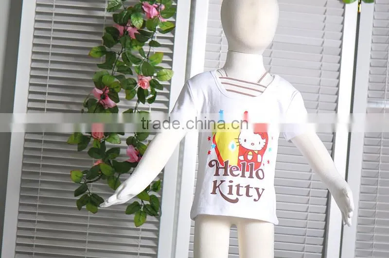 new 2014 baby girls hllo kitty hot pink t shirts baby summer clothing