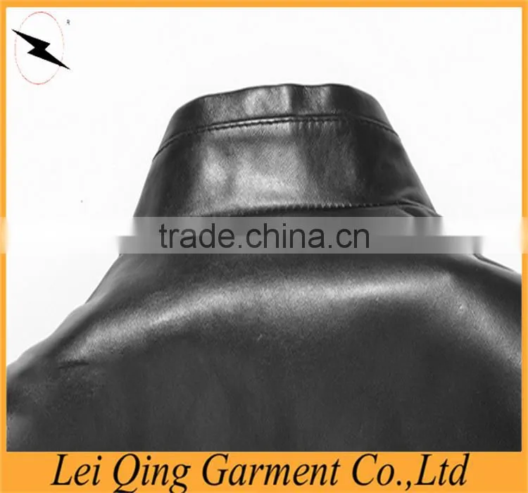 OEM service simple designs custom slim men leather jacket