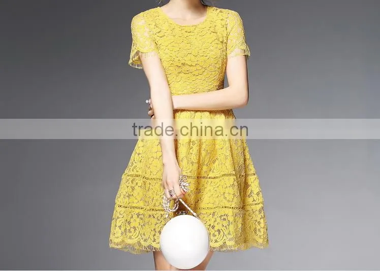 F20046A High quality women elegant dress wear high waist bodycon lace dress