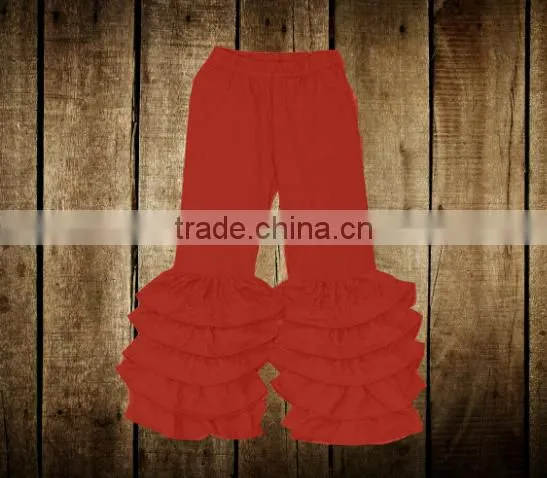2016 Latest Designs baby Muliti Ruffles Pants Girls Soild Colorful leggings Kids Children Girls' Wholesale Ruffle legging pants