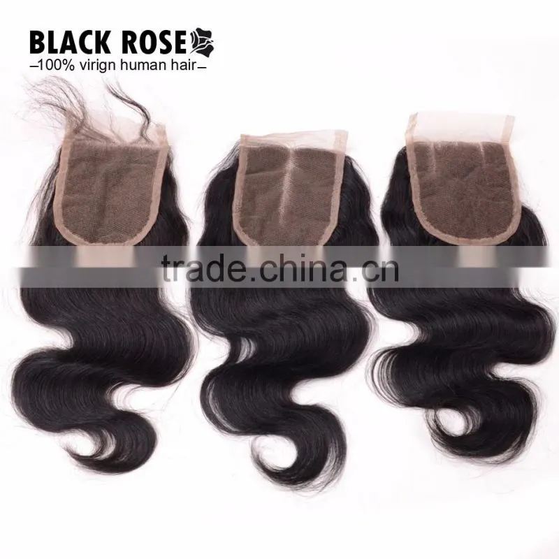 Wholesale human hair body wave lace front closure Brazilian virgin hair 4*4 lace top closure body wave lace closure