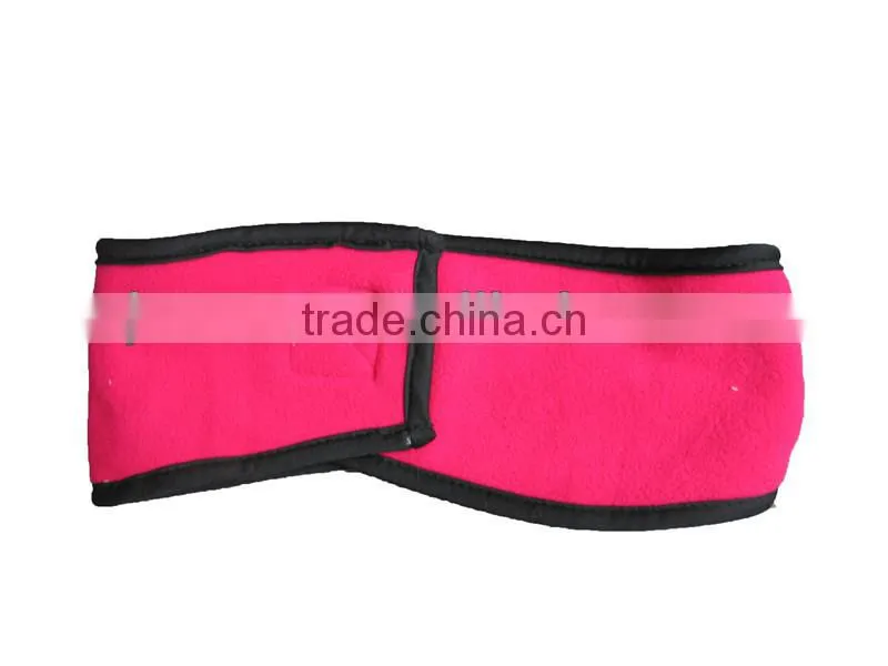 crane red polar fleece headband with magic tape