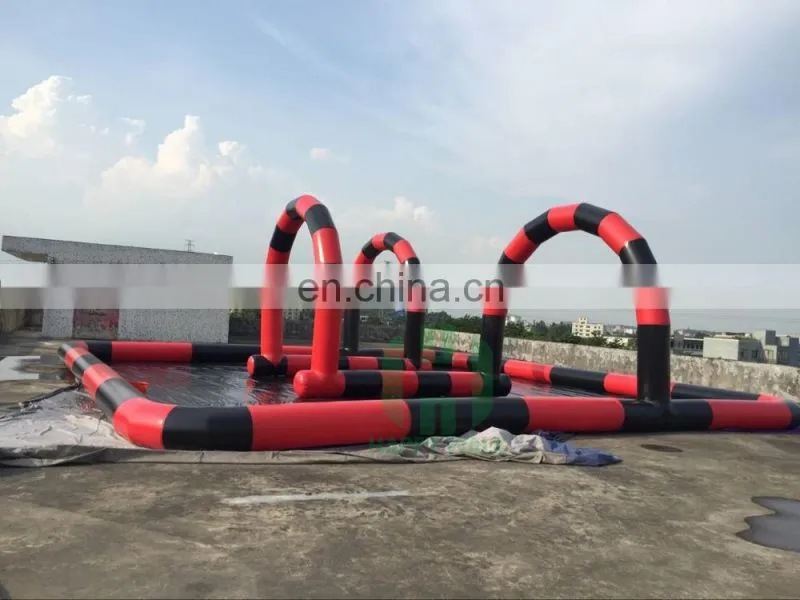 HI good quality durable pvc sports flooring black and red inflatable zorb ball race track