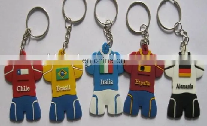 wholesale lovely customized soft PVC flag keychain
