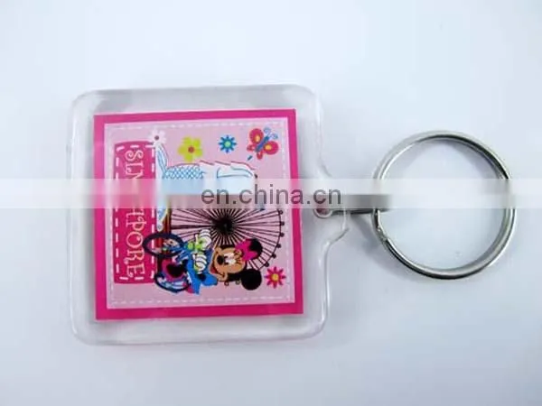 Oval shape custom card inserted Acrylic keychain