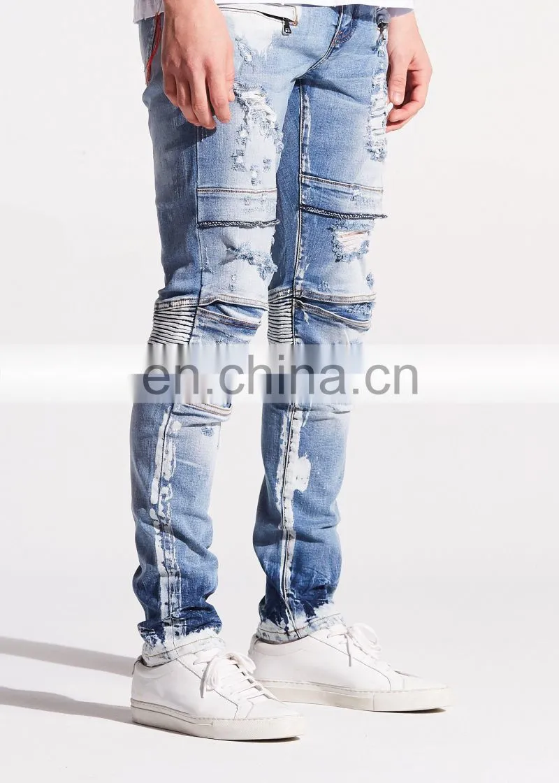 DiZNEW WHOLESALE BIKER DENIM OEM MENS JEANS SKINNY FOR MEN