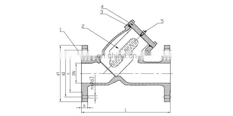 Bundor Cast iron Y Type Strainer ductile iron GL41H DN150 y-strainer