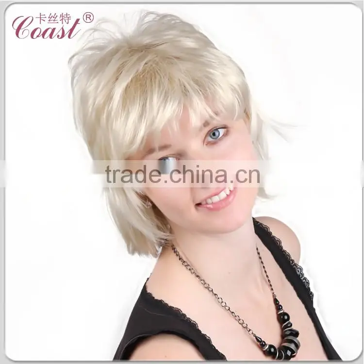 short blond fake short hair net wig cap