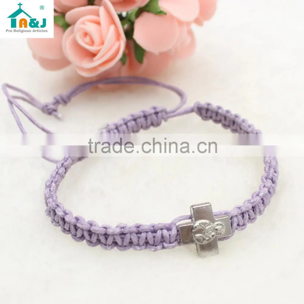 Saints knotted cord bracelet
