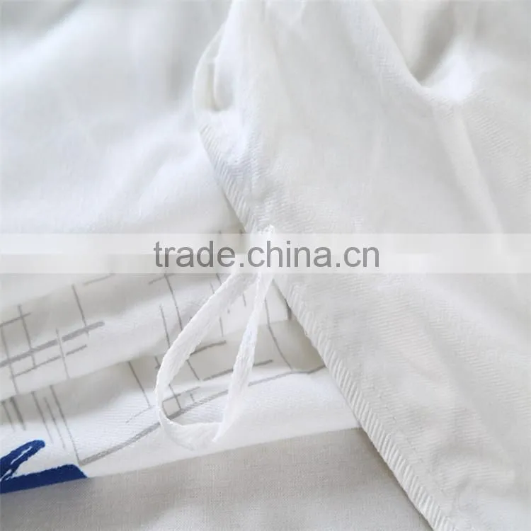 Blue and white duvet cover sets adult cartoon bedding set oecan ship pattern 3d comforter cover set