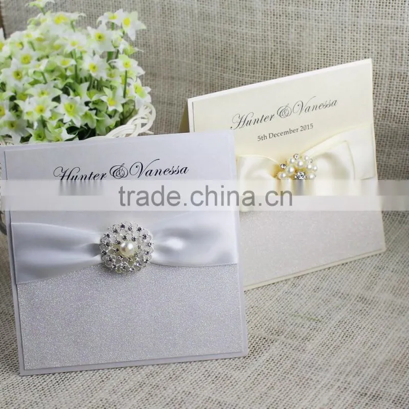 Customized Nice Particular DIY Brooch Card Elegant Wedding Invitations