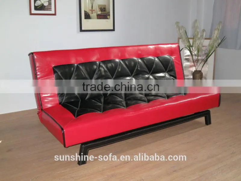 Latest Design Black& Red Leather Office Chair / Folding Sofa Bed