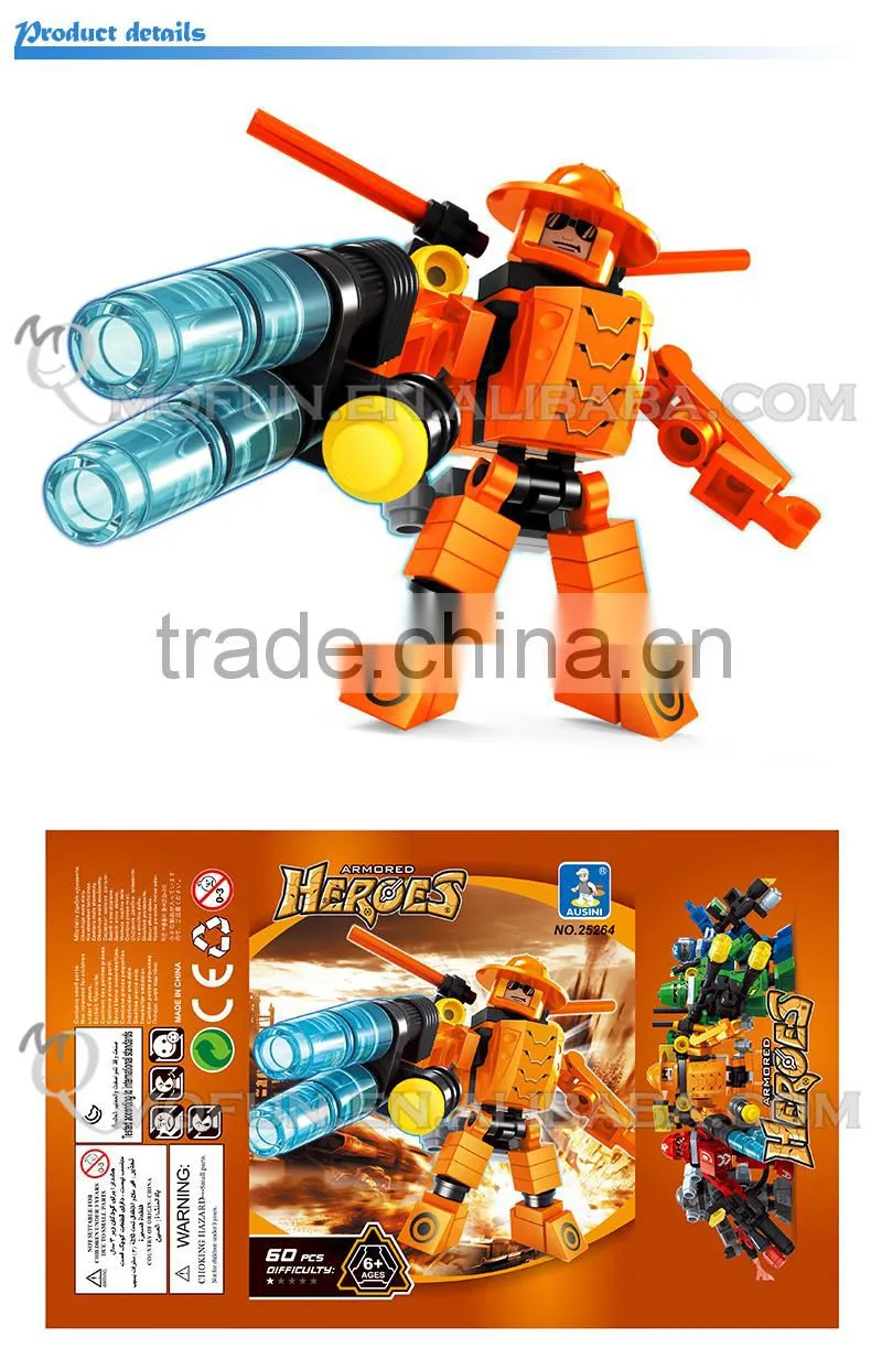 Mini Qute DIY city outer space guarder robot astronaut super hero action figure plastic building block educational toy NO.25264