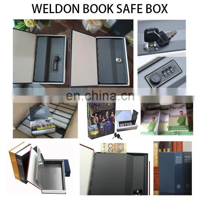 Metal Deversion Book Safe, Combination Lock Hidden Secret Book Safe Box