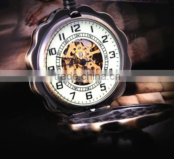 Classic Vintage pocket watch mechanical pocket watch skeleton Watch