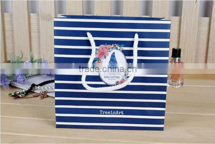 navy blue gift paper bag/fancy shopping bag